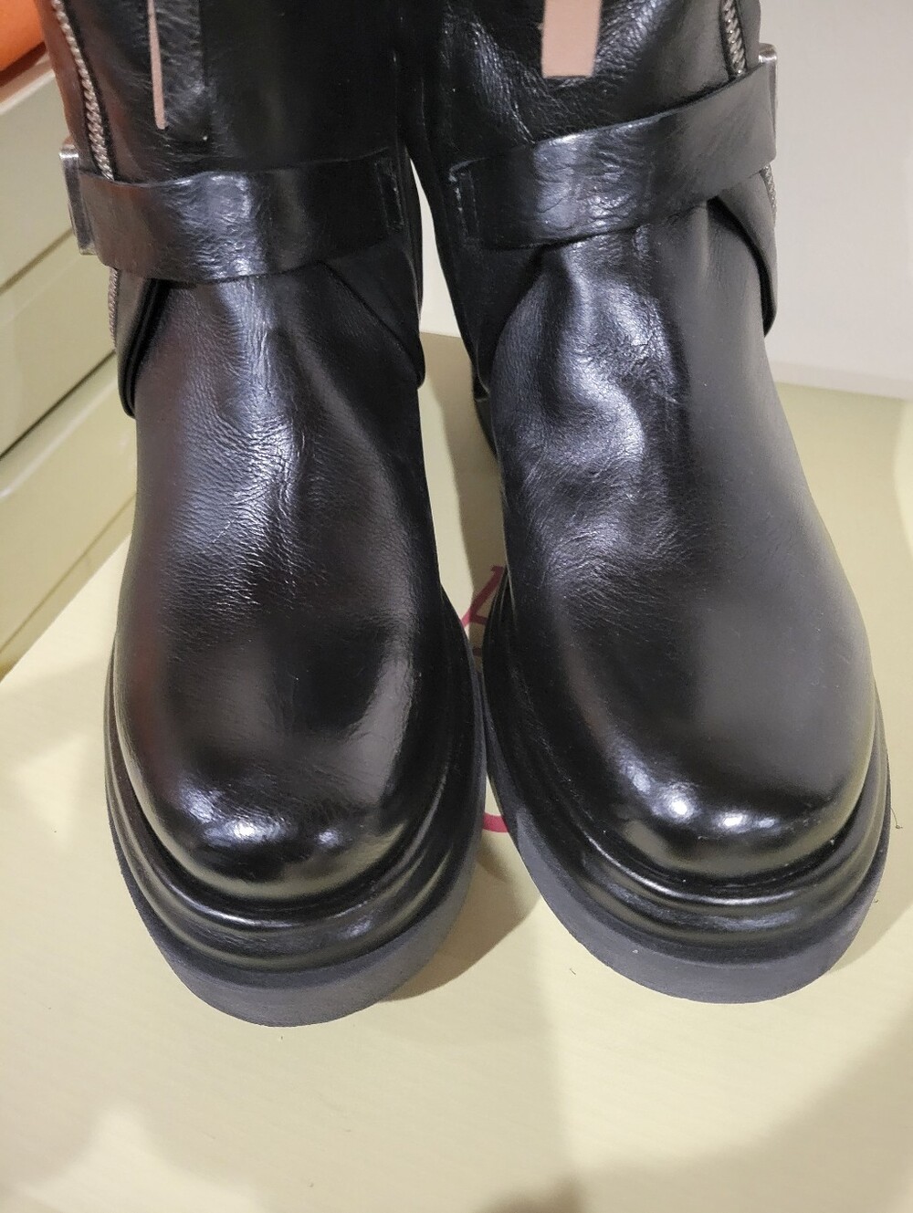 NWT A.S.98 EMORY Black Leather Mid-Calf Buckle Boots - Women 8.5 9 - Picture 6 of 8
